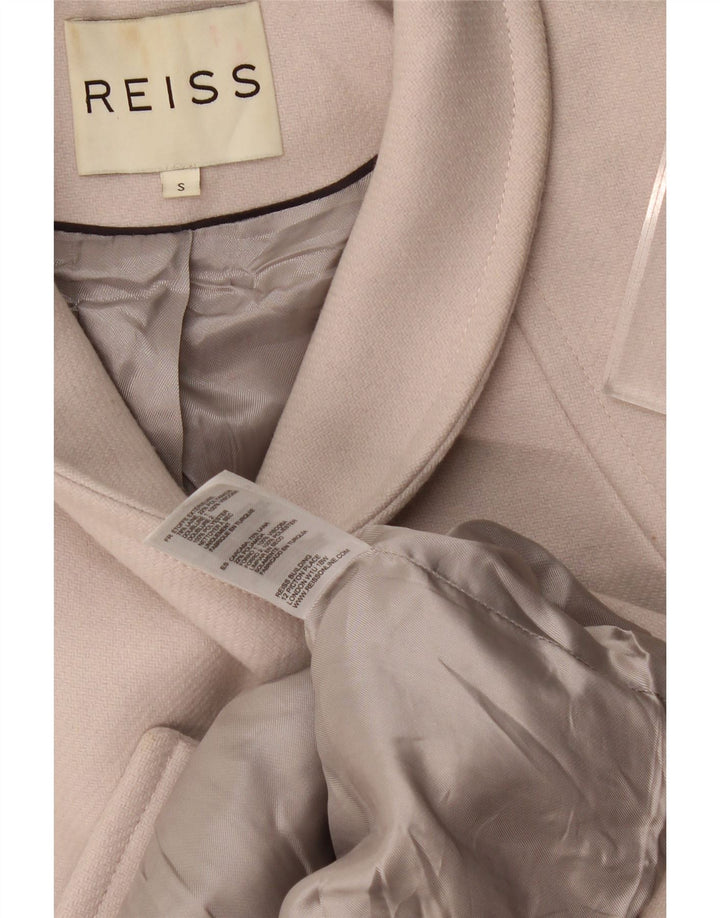 Chaqueta tipo blazer de 2 botones para mujer Reiss UK 10 Small Beige Wool