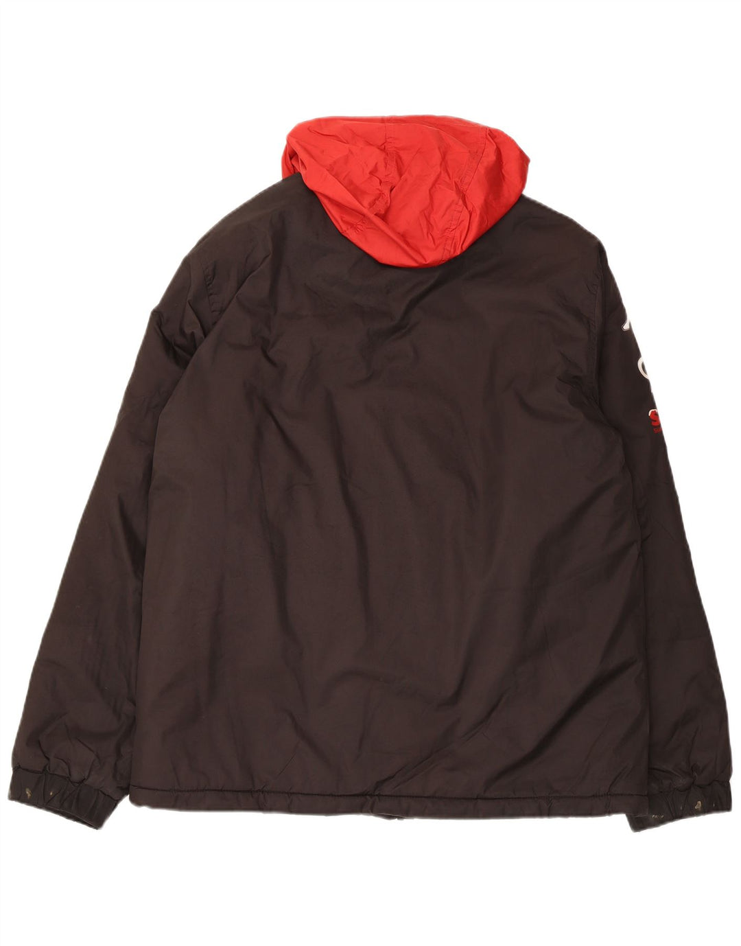 Kappa Chaqueta cortavientos con capucha y gráfico para hombre UK 40 Large Poliéster negro