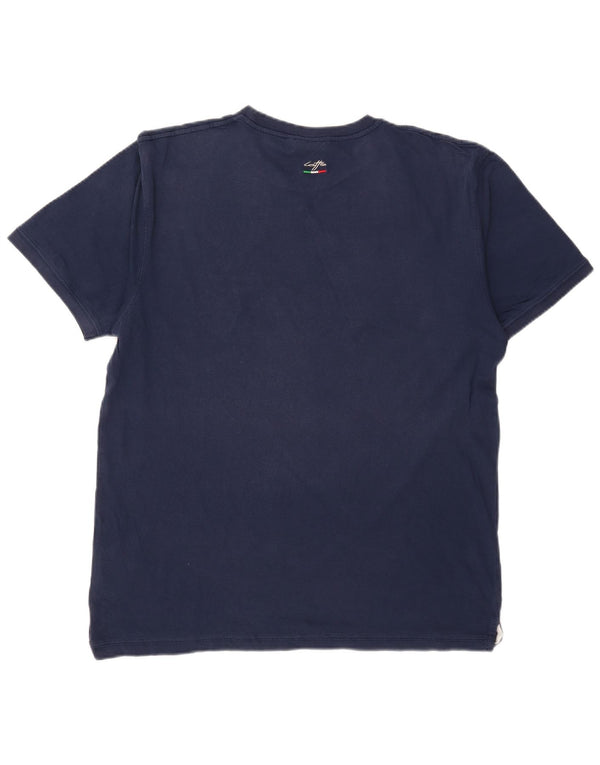 Lotto Camiseta Hombre Top 2XL Azul Marino Rayas Algodón