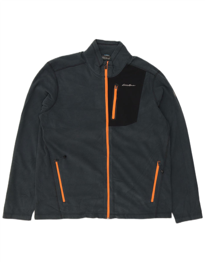EDDIE BAUER Chaqueta polar para hombre UK 40 Large Azul Colorblock Nylon