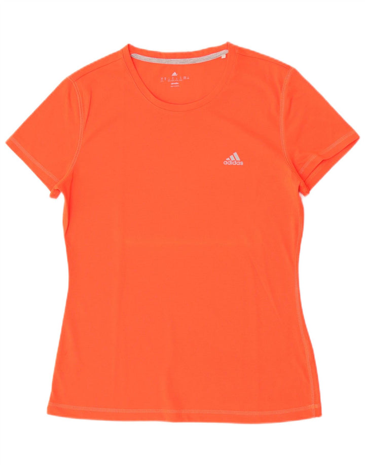 Adidas Mujer Climalite Camiseta Top Reino Unido 12/14 Mediano Naranja