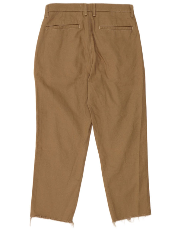 Zara Mens Pegged Cropped Pants EU 38 Small W30 L23 Algodón Beige