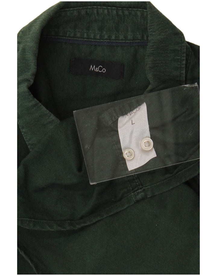M&CO Camisa para hombre grande de algodón verde