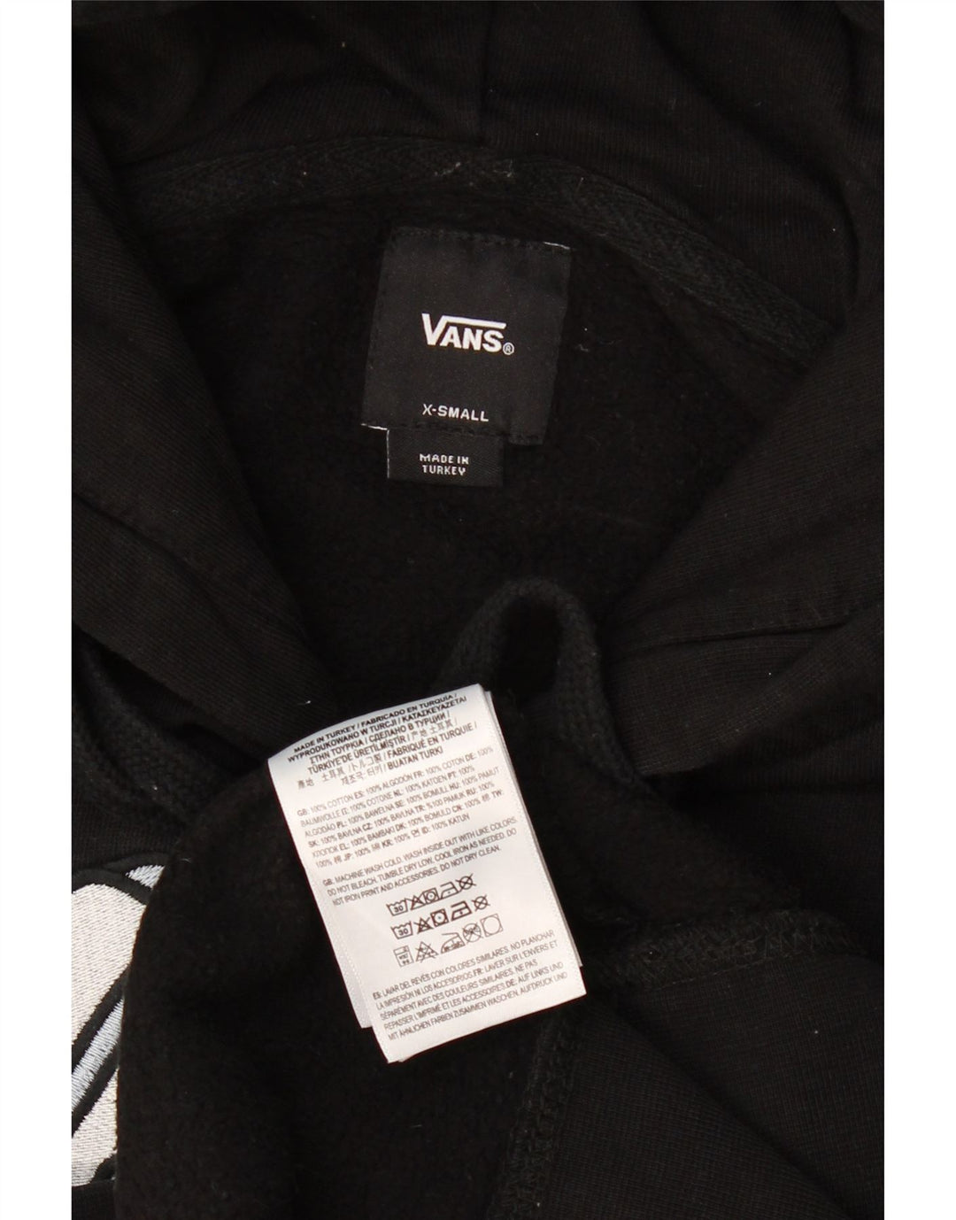 VANS Hombre Graphic Sudadera con capucha Jumper XS Algodón negro