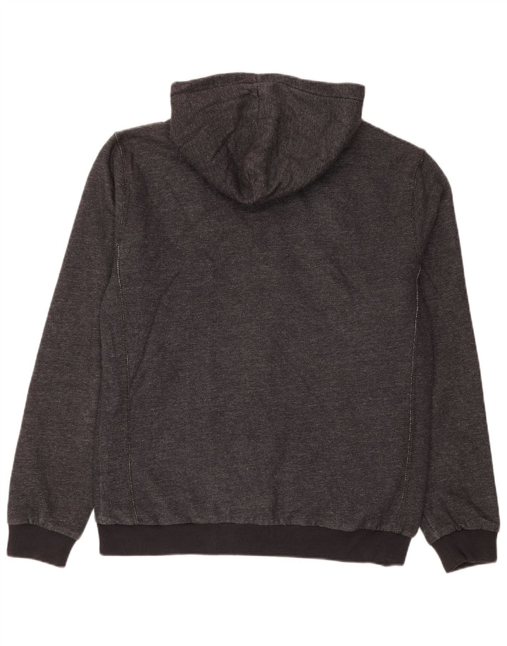 Quiksilver Sudadera con capucha y cremallera para hombre de algodón gris medio