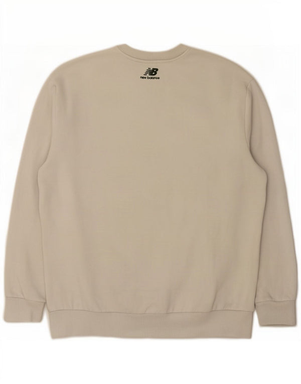 New Balance Hombre Sudadera Gráfica Jumper Large Algodón Blanco