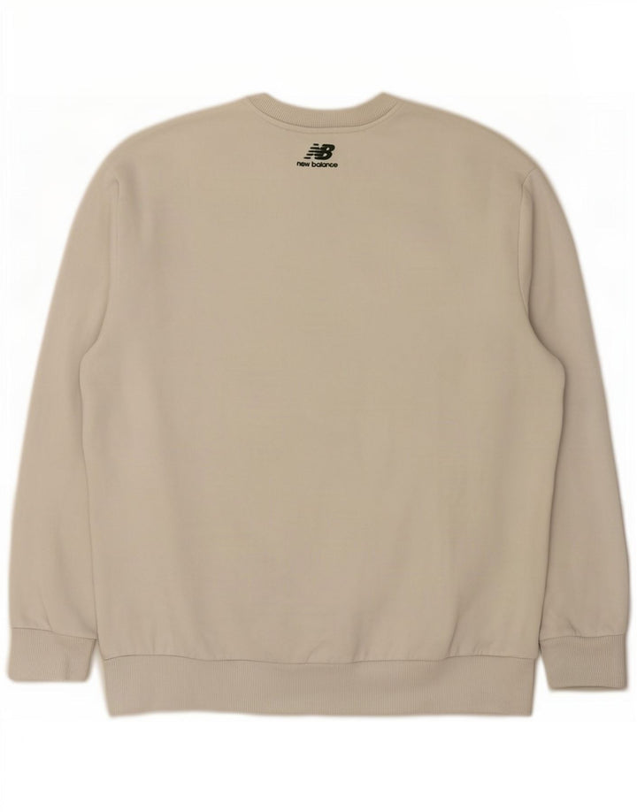 New Balance Hombre Sudadera Gráfica Jumper Large Algodón Blanco