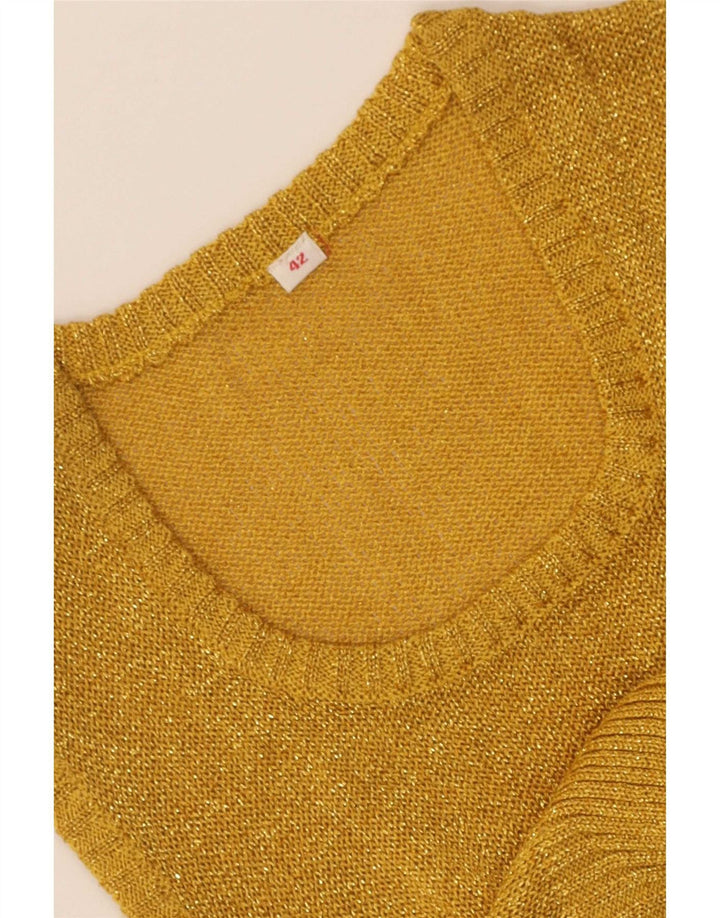 Vintage mujer crop chaleco camiseta sin mangas IT 42 oro medio