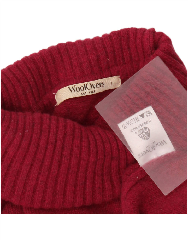 WoolOvers Suéter tipo jersey con cuello vuelto para mujer UK 46 Large Pink New Wool