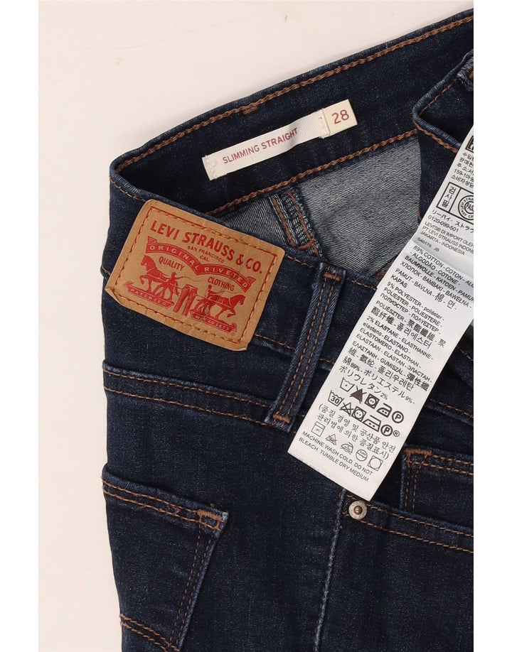 Levi's Vaqueros Rectos Adelgazantes Mujer W28 L26 Algodón Azul Marino