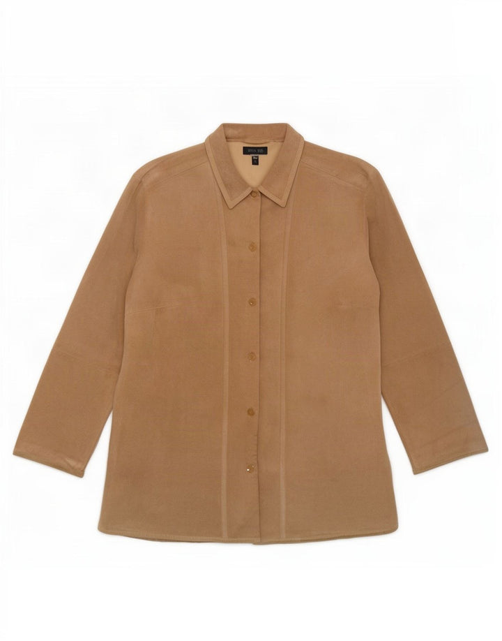 SAMOON Camisa de ante para mujer UK 20 2XL Cuero beige