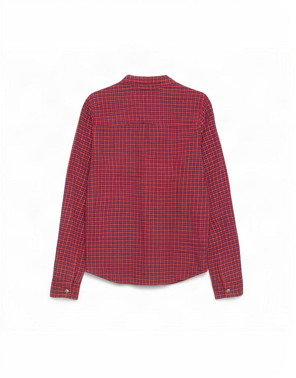 Camisa de franela Hollister para mujer Reino Unido 12 Algodón a cuadros rojos medianos