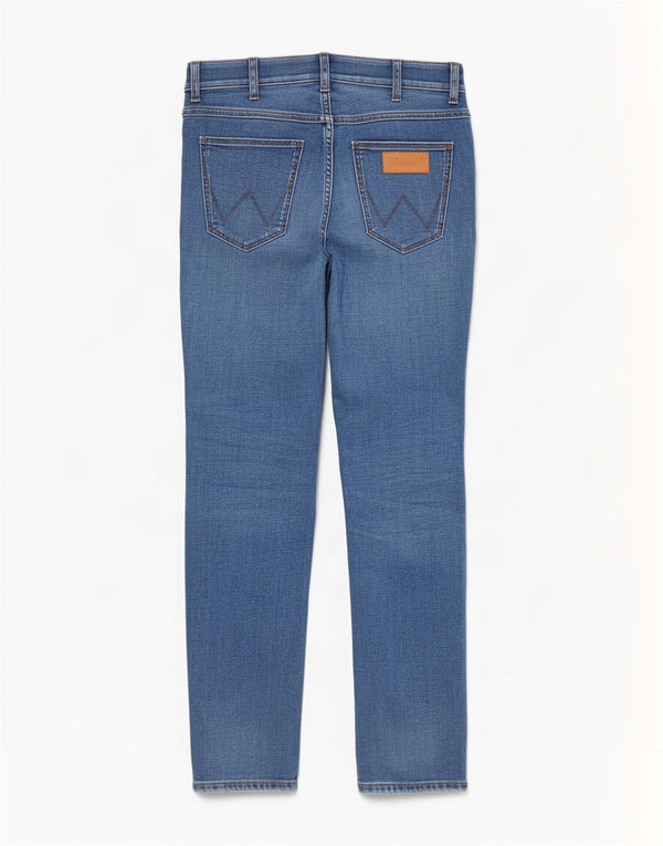 Vaqueros Wrangler Mujer Larston Slim Tapered W30 L32 Algodón Azul
