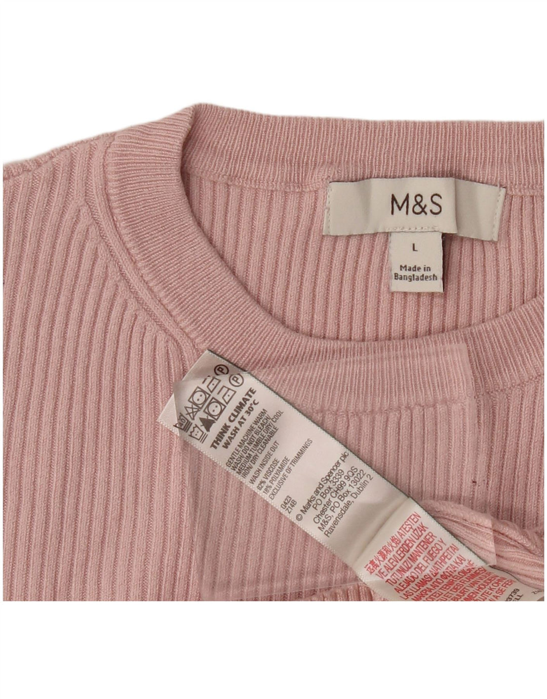 Marks & Spencer Camiseta para mujer Top UK 44 Large Viscosa rosa