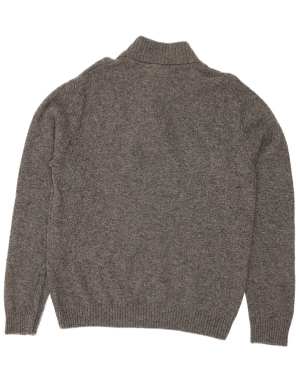 Crew Clothing - Jersey con cuello y botones para hombre, talla XL, lana gris