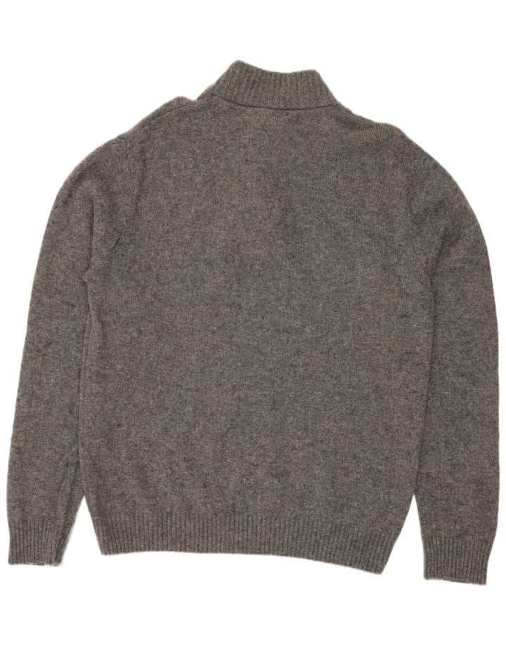 Crew Clothing - Jersey con cuello y botones para hombre, talla XL, lana gris