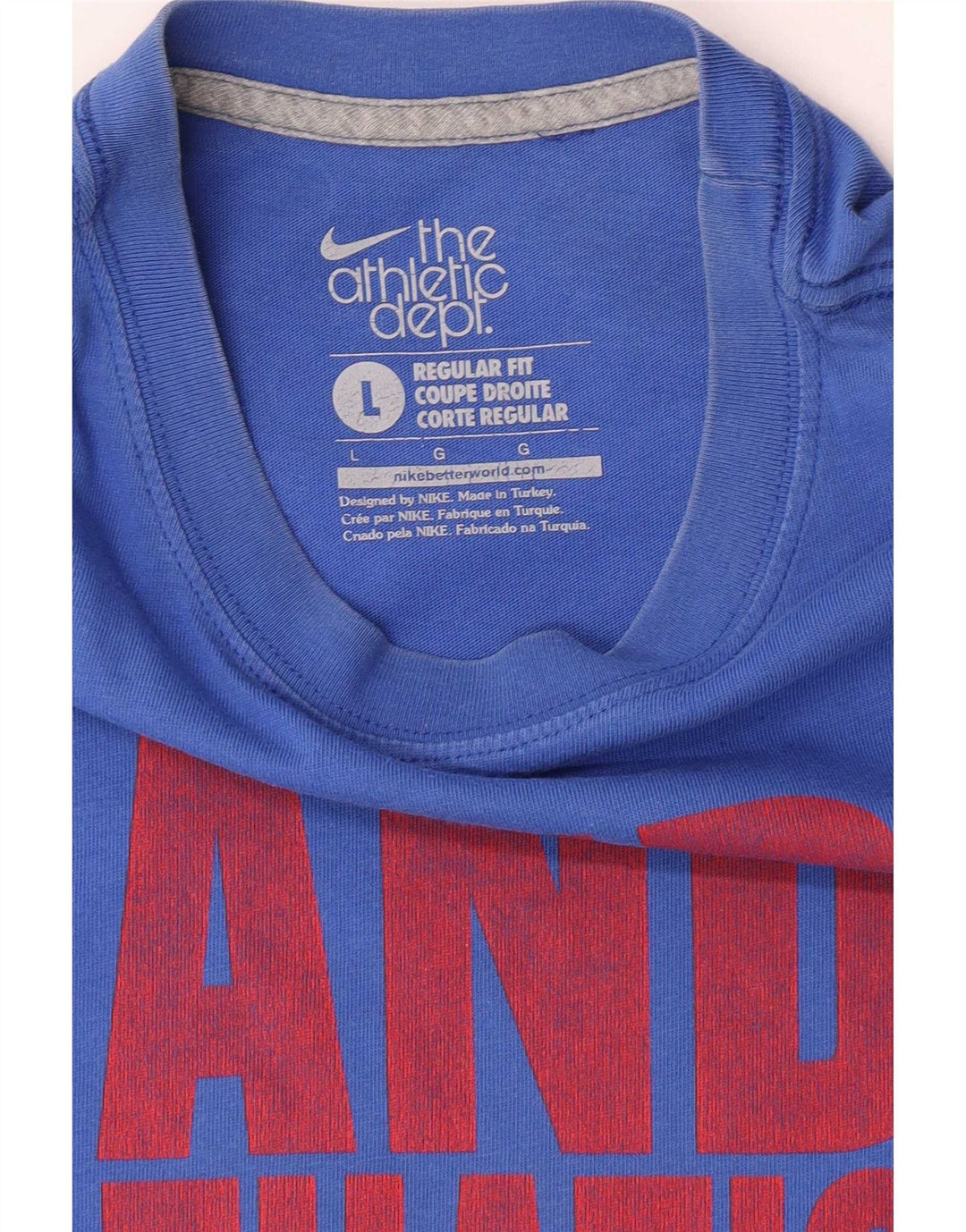 Nike Camiseta con gráfico de ajuste regular para hombre, talla grande, azul