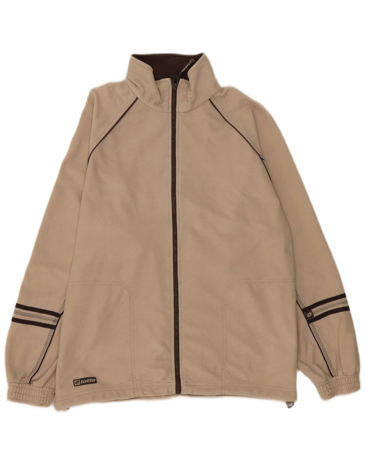 Lotto Chaqueta de chándal para hombre UK 40/42 Large Beige Poliéster