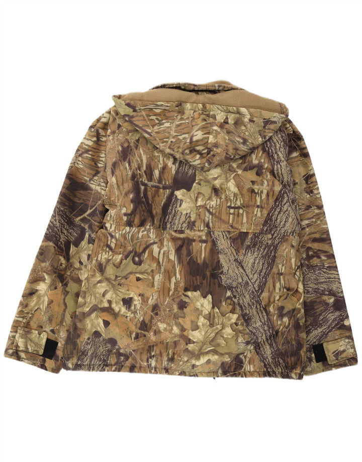 Chaqueta cortavientos vintage para hombre IT 50/52 Poliéster floral caqui grande