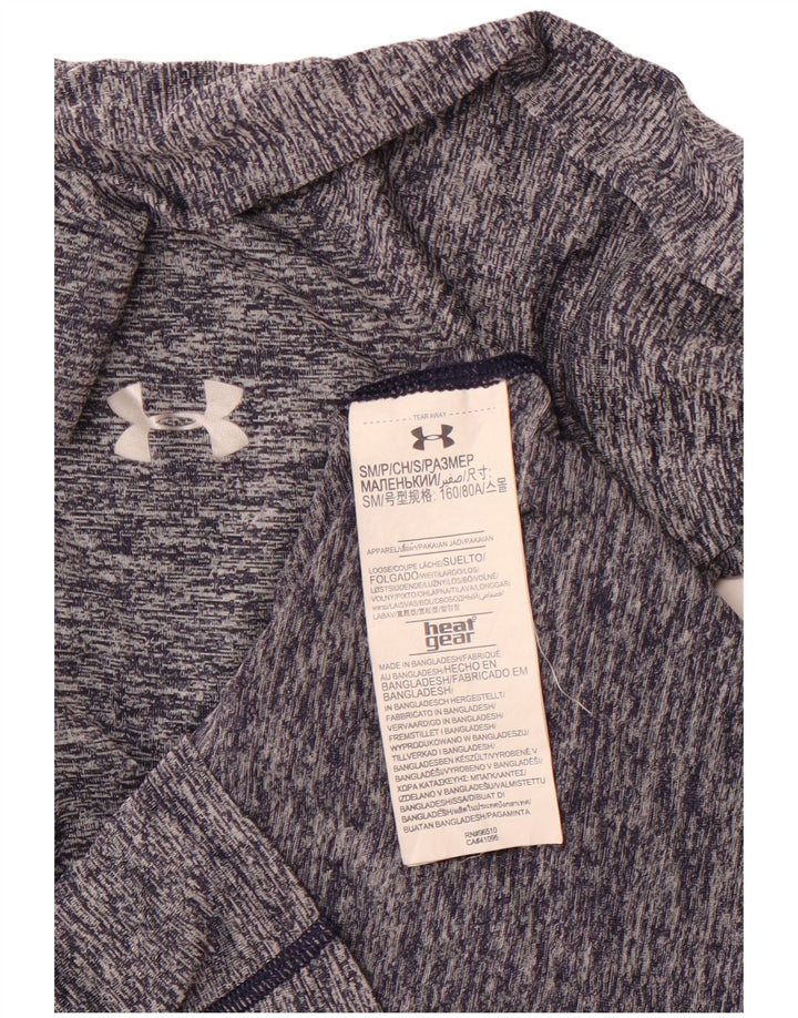 UNDER ARMOUR Mujer Heat Gear Jersey Chándal Top Reino Unido 10 Pequeño Azul Marino