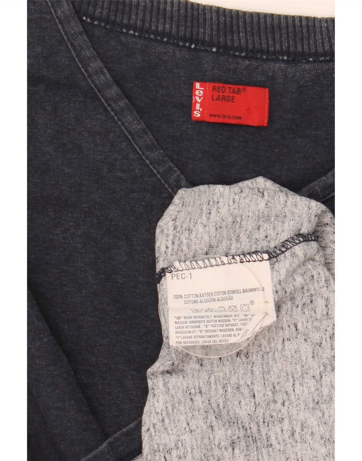 Levi's Top de manga larga para hombre de algodón azul marino grande