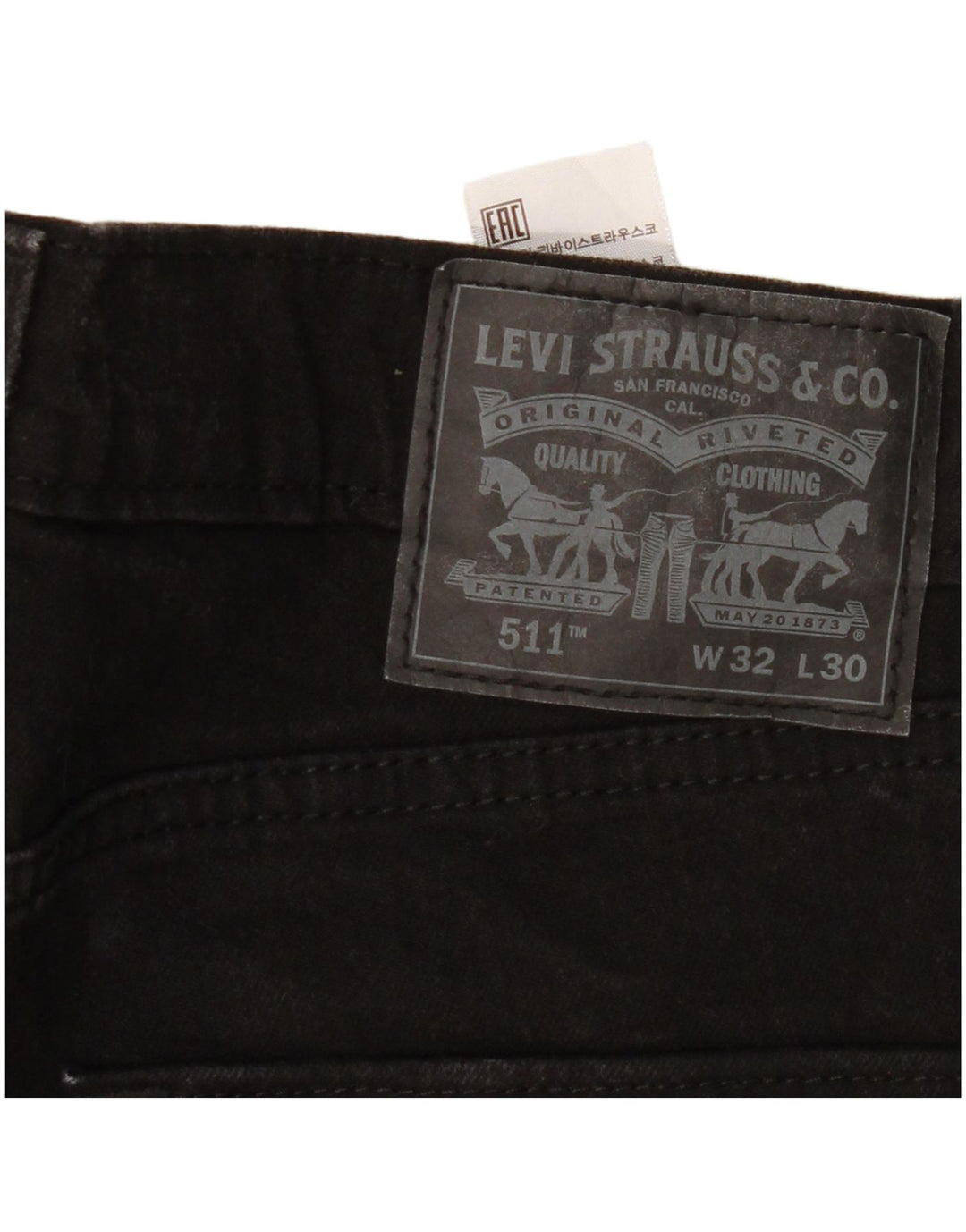 Levi's Hombre 511 Slim Jeans W32 L30 Algodón Negro