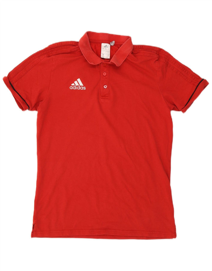 Adidas - Polo Climalite para hombre (algodón rojo grande)