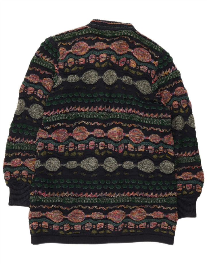 Oskar Haug Cárdigan para mujer suéter UK 14 mediano multicolor geométrico