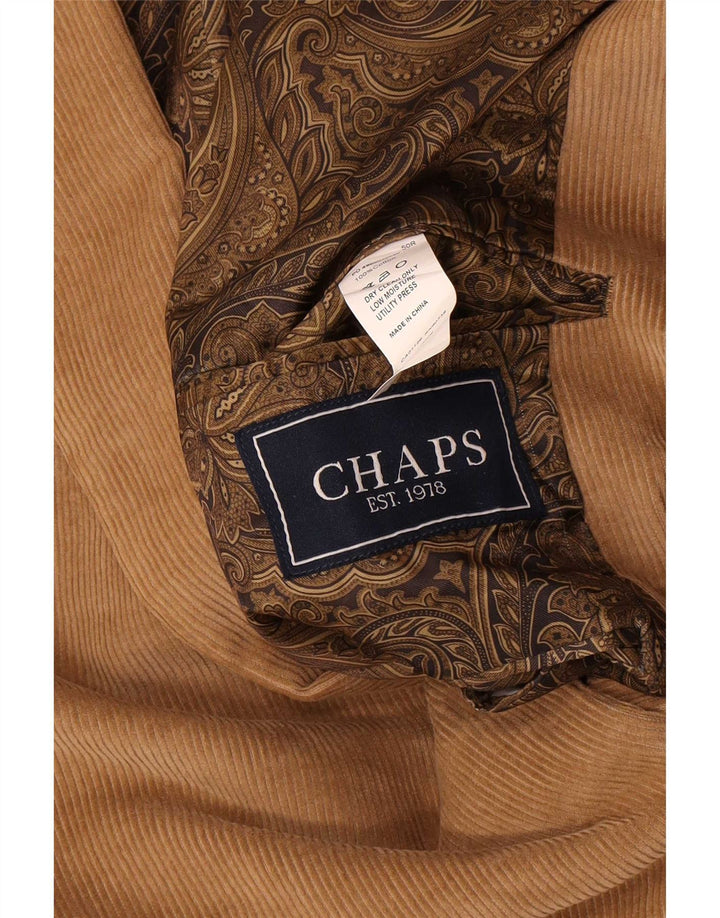 Chaps Chaqueta tipo blazer de pana con 2 botones para hombre IT 50 Algodón beige grande