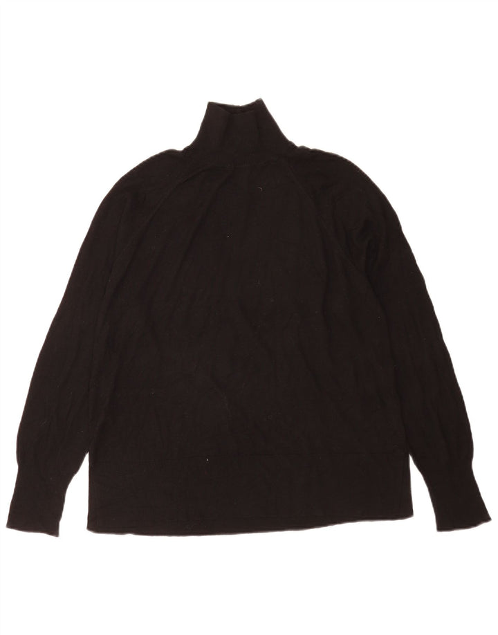 Zara Mujer Suéter De Cuello Alto De Gran Tamaño UK 10 Small Negro