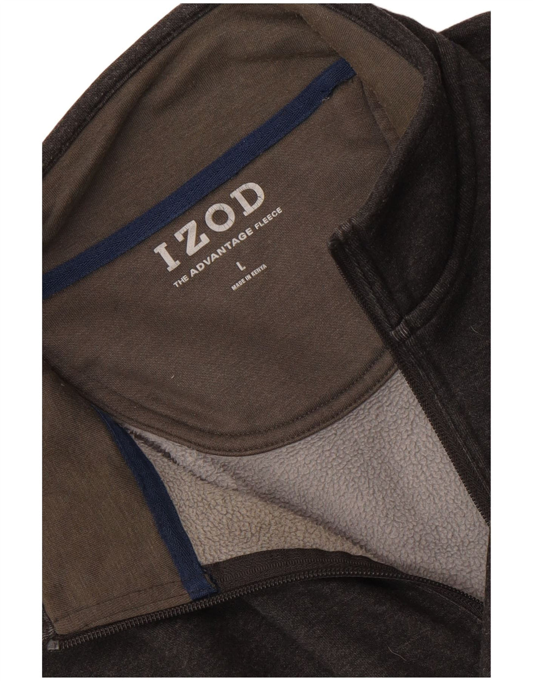 Izod - Sudadera con cuello y cremallera para hombre, talla grande, gris