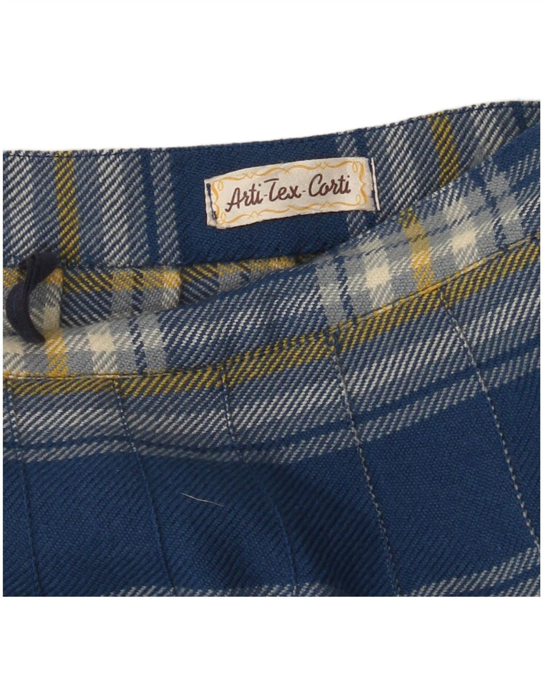 VINTAGE Falda plisada de cintura alta para mujer W26 Small Blue Plaid