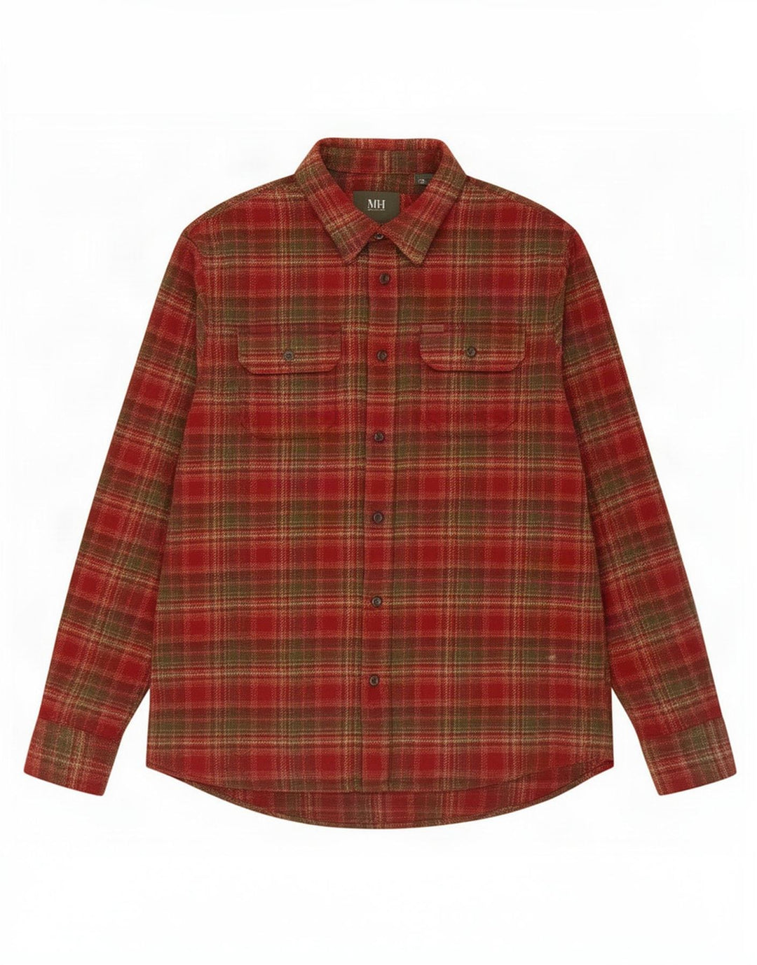 Camisa de franela para hombre Orvis Algodón a cuadros rojos grandes