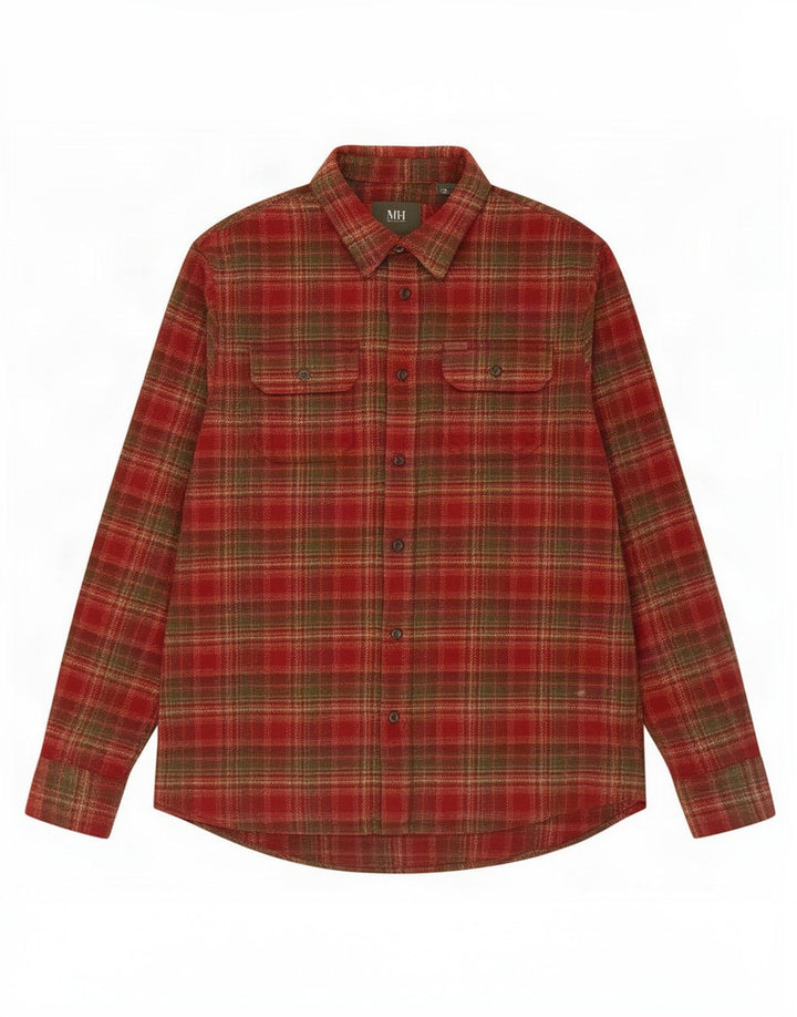 Camisa de franela para hombre Orvis Algodón a cuadros rojos grandes