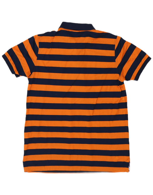 PAUL & SHARK Polo con gráfico náutico para hombre de algodón a rayas naranja grande