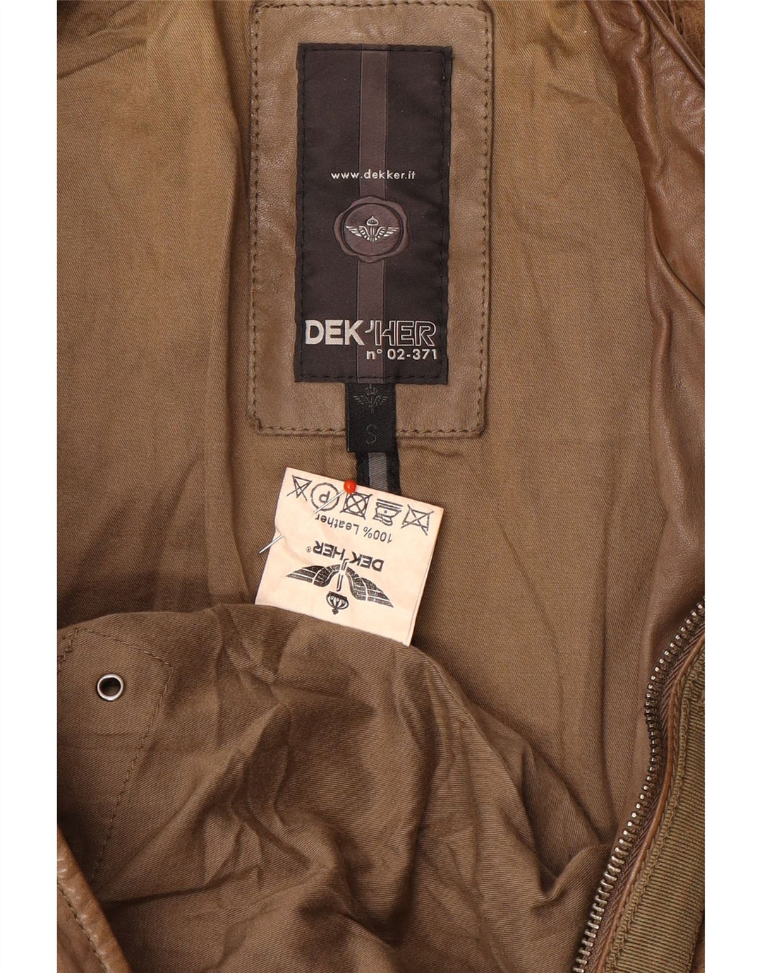 Dekker Chaqueta de cuero para mujer UK 10 Small Brown Leather