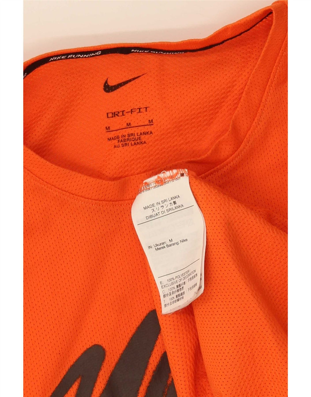 Camiseta Nike Dri Fit Graphic para hombre, parte superior de poliéster naranja medio