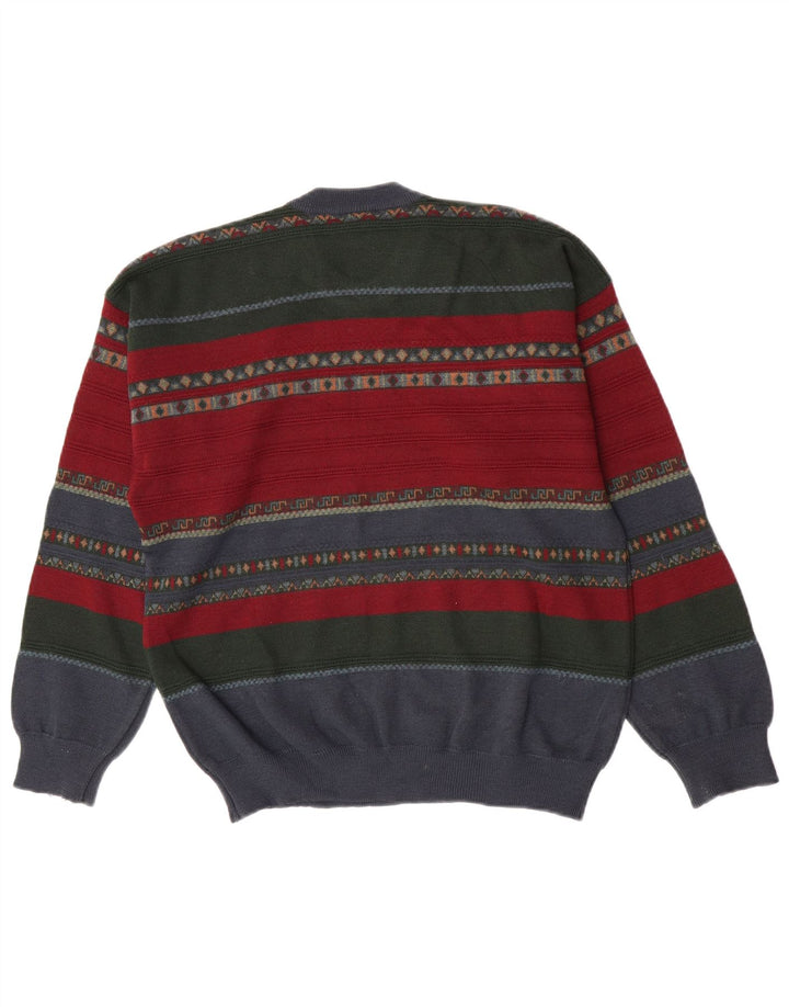 Navigare Jersey De Cuello Redondo para Hombre Jersey De Acrílico A Rayas Multicolor Mediano