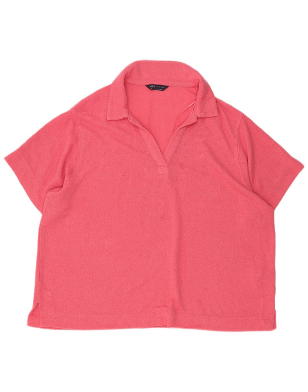 Marks & Spencer Polo para Mujer UK 22 3XL Viscosa Rosa