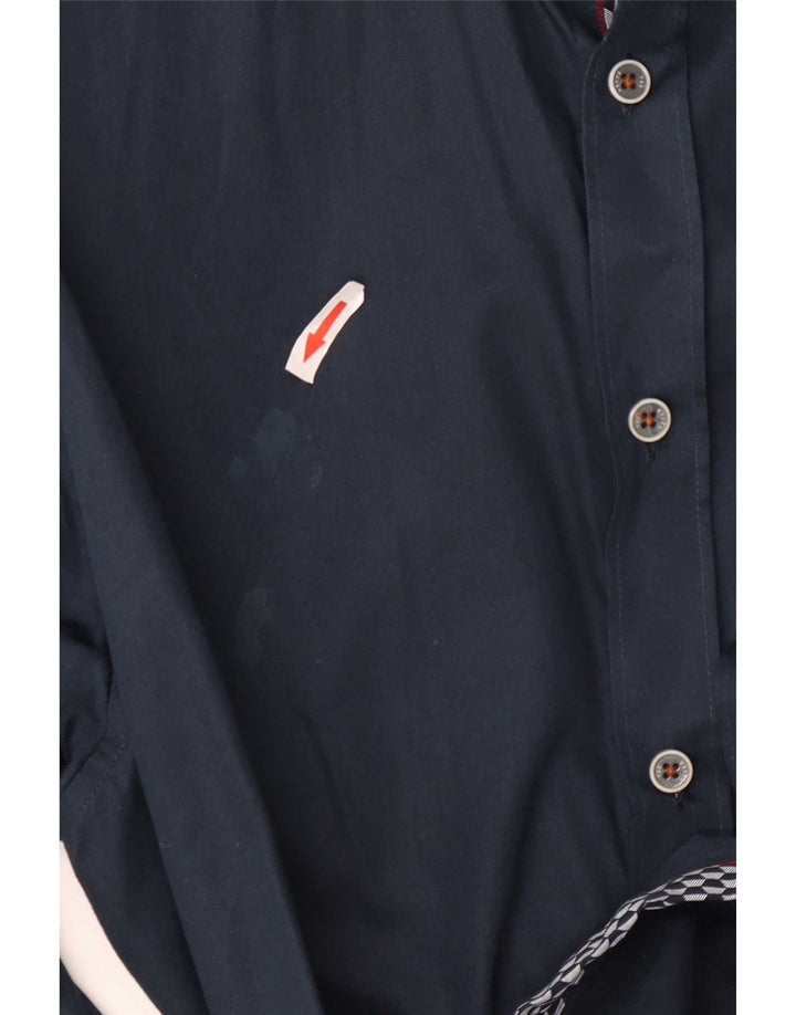 Ted Baker Camisa para hombre Talla 6 2XL Algodón azul marino