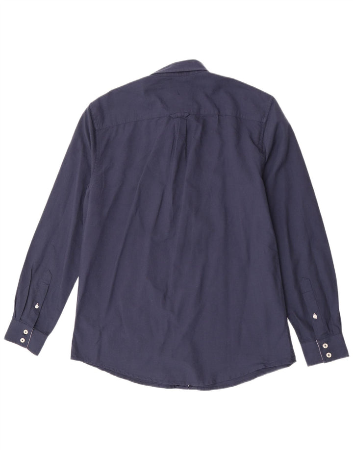 Crew Clothing Camisa de corte clásico para hombre Algodón azul marino mediano