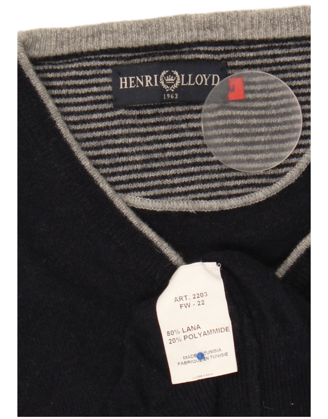 Henri Lloyd Jersey con cuello en V para hombre de lana negra mediana