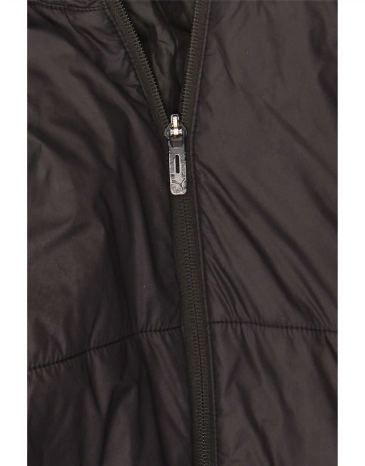 Puma Chaqueta acolchada con capucha para hombre UK 38 Medium Black Nylon