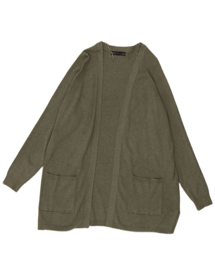 Marks & Spencer Suéter tipo cárdigan abierto de gran tamaño para mujer UK 46 Large Khaki