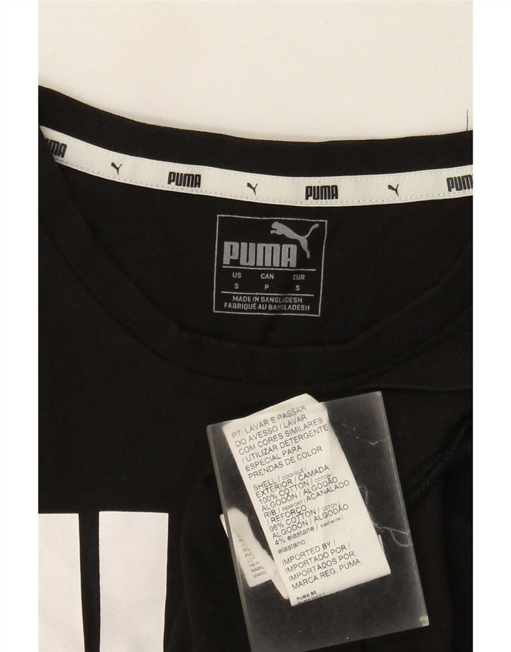 Puma - Camiseta gráfica para hombre, talla pequeña, algodón negro