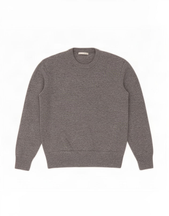 Zara Hombre Jersey Cuello Redondo Lana Gris Medio