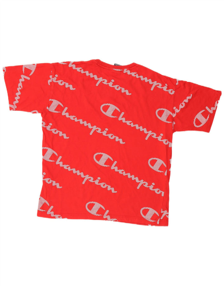 CHAMPION Camiseta gráfica para hombre Top grande de algodón rojo