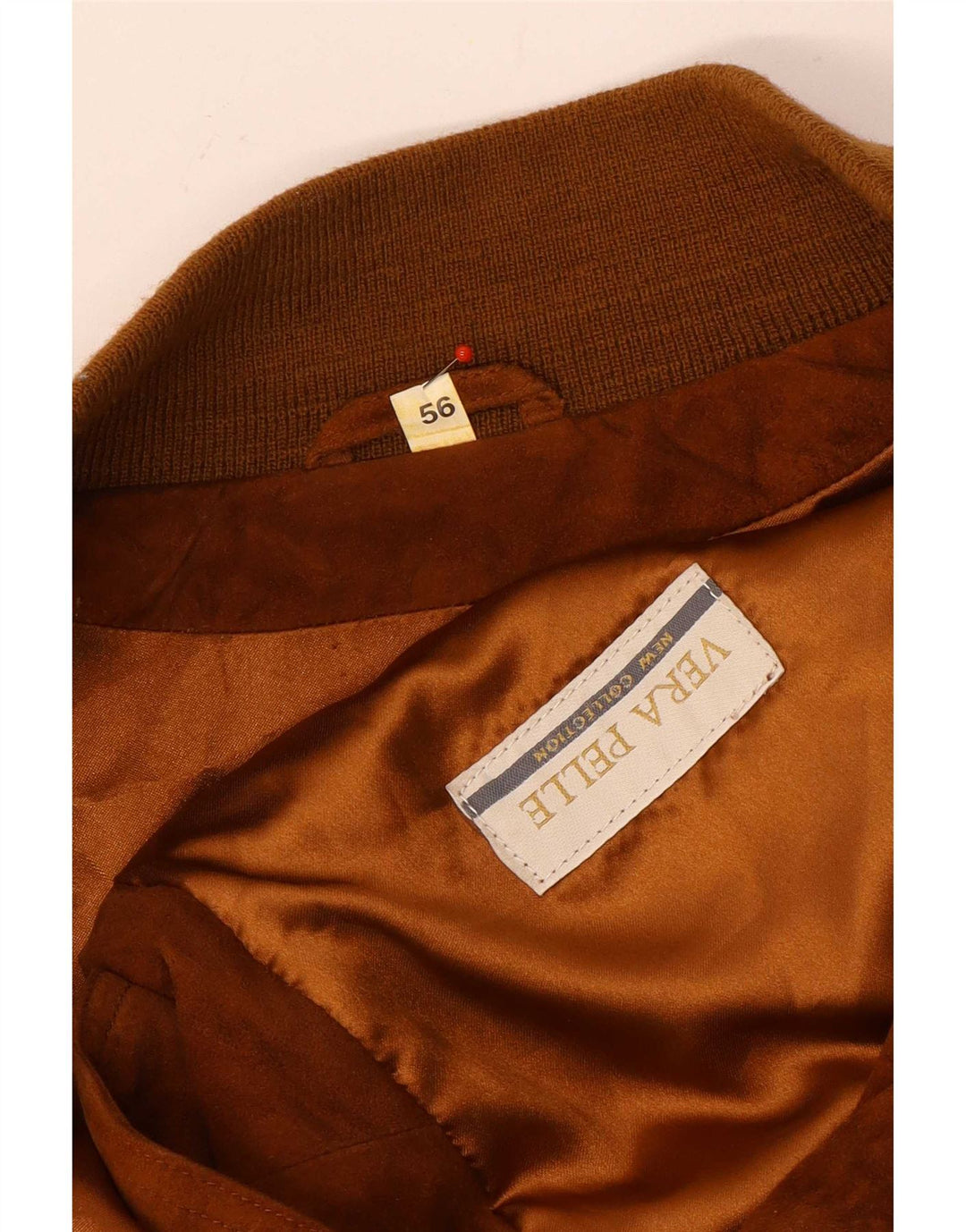 Vintage hombres ante bomber chaqueta IT 56 3XL cuero marrón