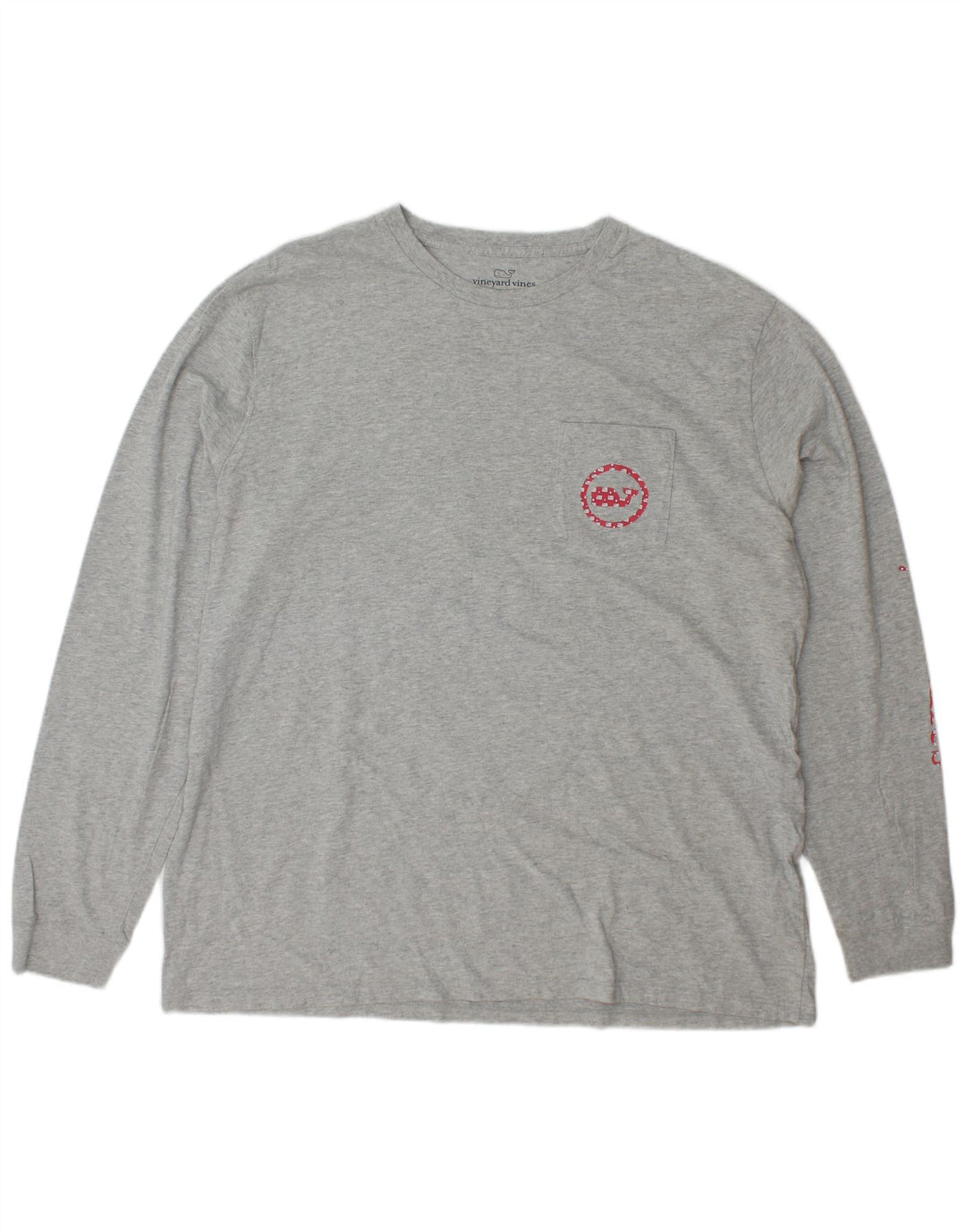 VINEYARD VINES Top gráfico para hombre manga larga XL algodón gris
