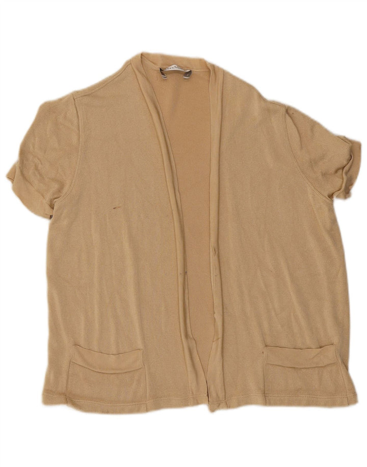 Max Mara - Cárdigan abierto de manga corta para mujer, talla 40, color beige medio